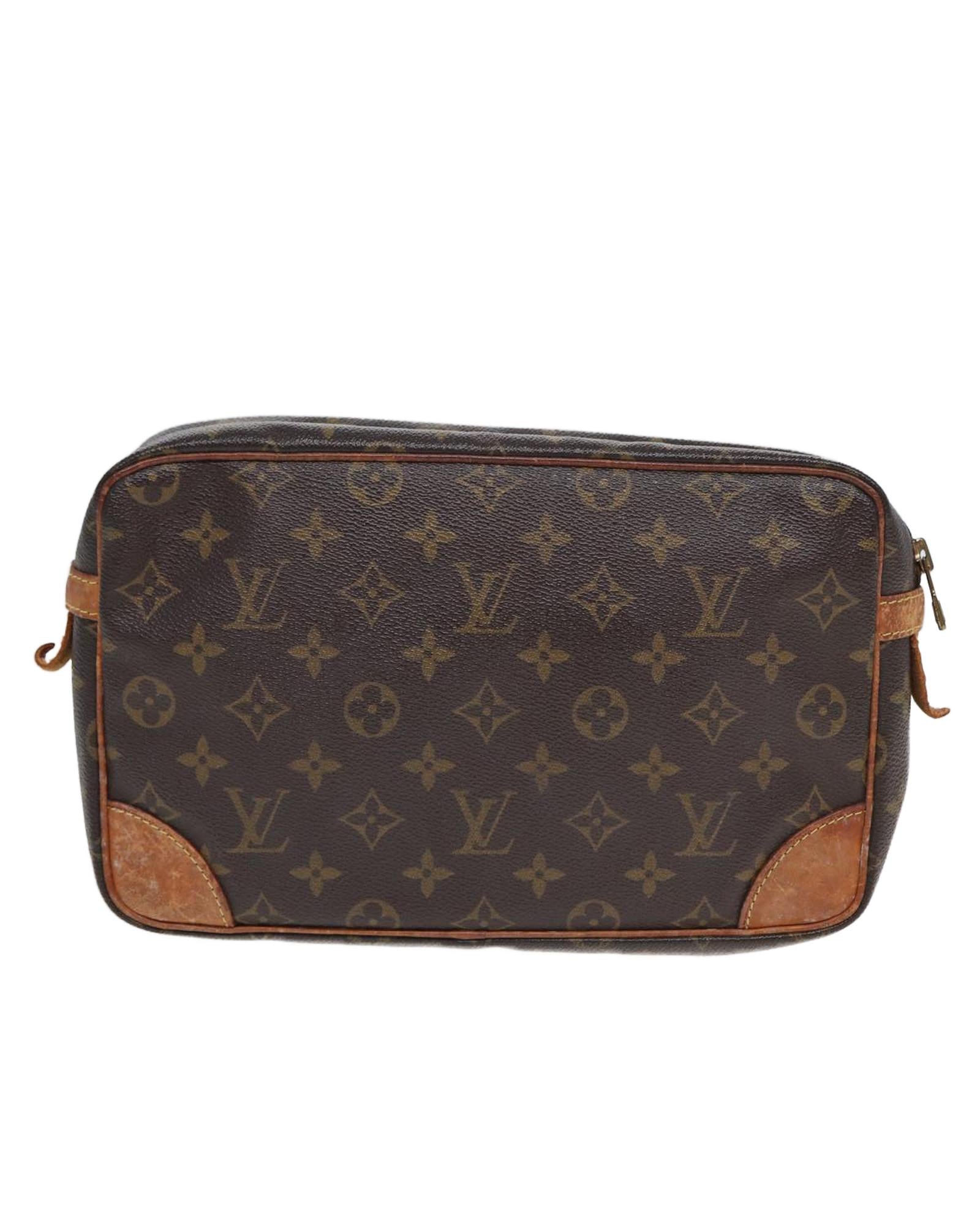 Monogram Canvas Clutch Bag with Fragrance Smell and Signs of Wear