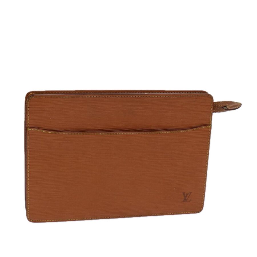 Epi Leather Pochette Homme Clutch Bag with Gold Zip | Studio Nafay