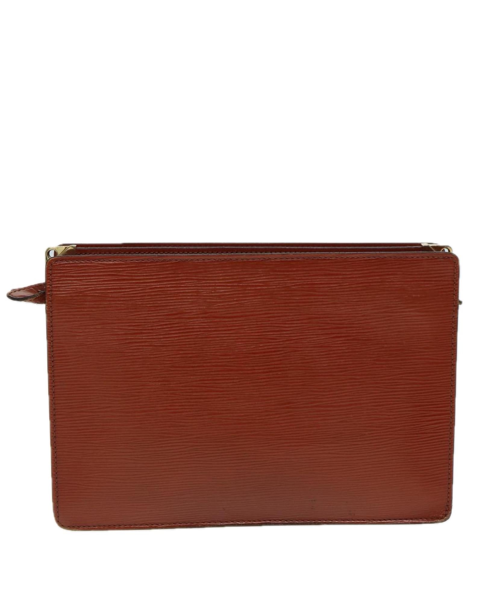 Epi Leather Clutch Bag with Shoulder Strap