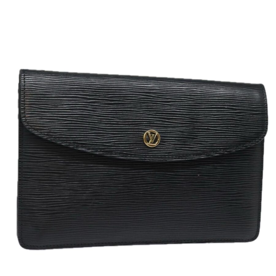 Epi Leather Clutch Bag with Button Clasp | Studio Nafay
