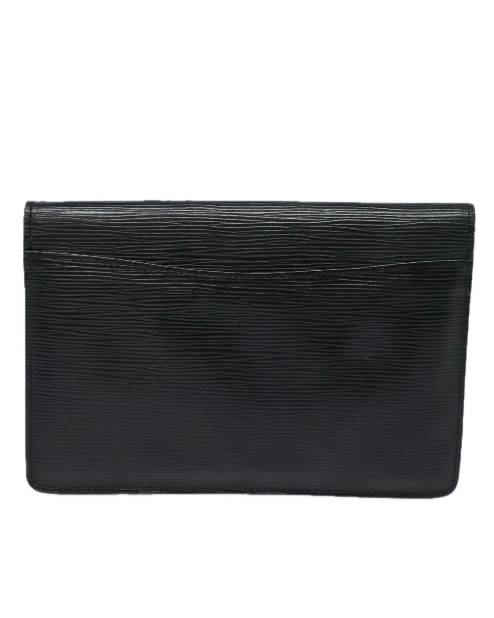 Epi Leather Clutch Bag with Button Clasp