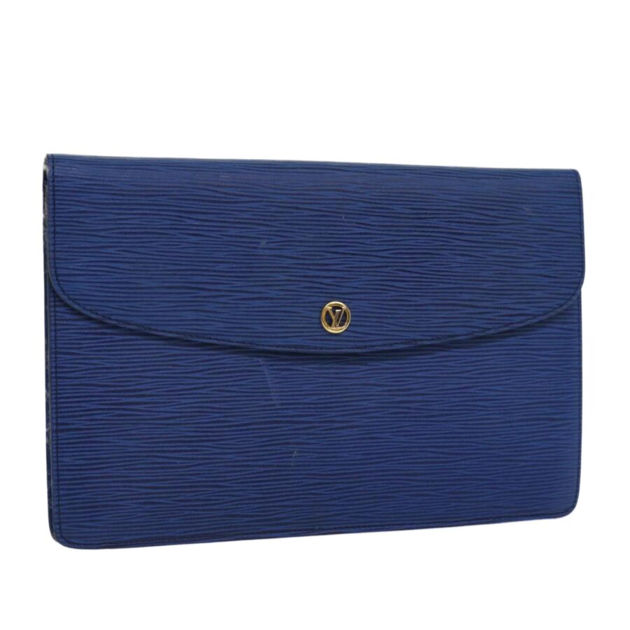 Epi Leather Clutch Bag with Metal Accents | Studio Nafay