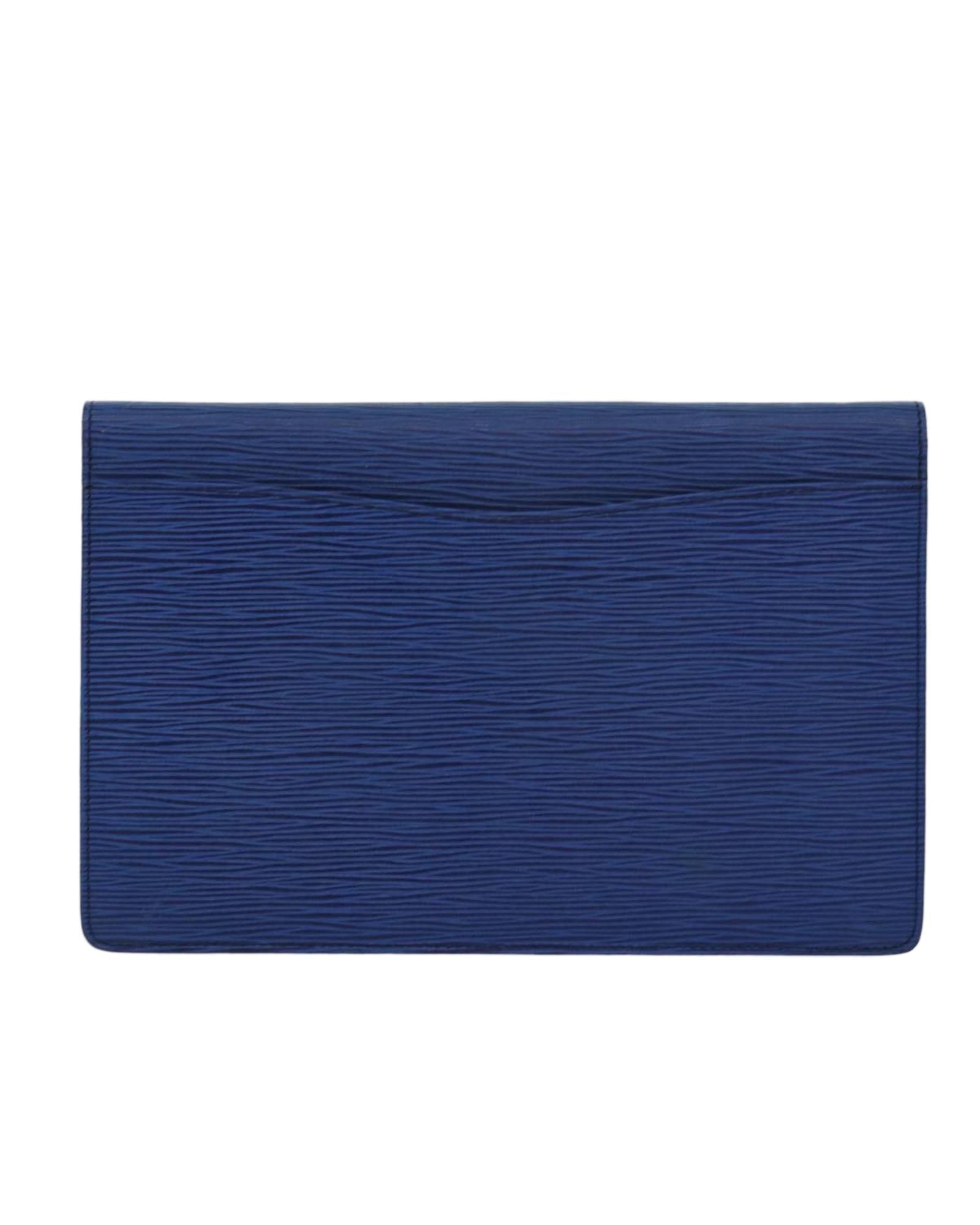 Epi Leather Clutch Bag with Metal Accents