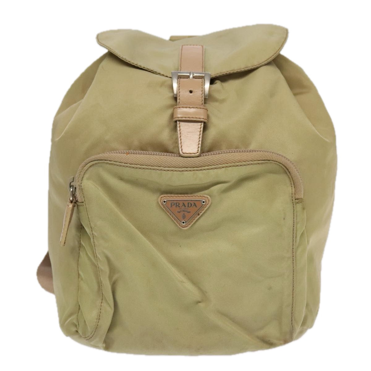 Drawstring Nylon Backpack Casual Olive Backpack