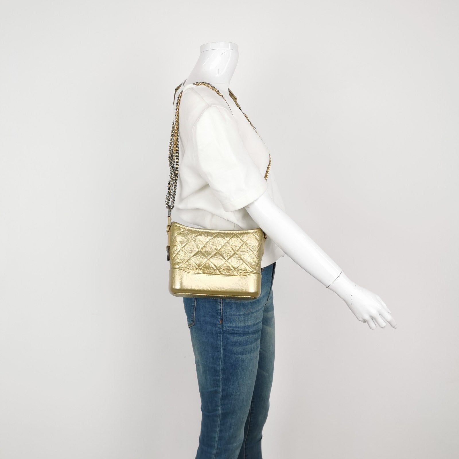 Chanel Gabrielle Small Leather Gold Crossbody
