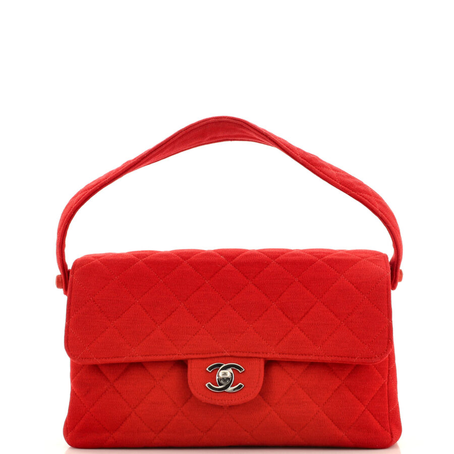 CHANEL Classic Double Flap Bag Quilted Jersey Medium | Studio Nafay