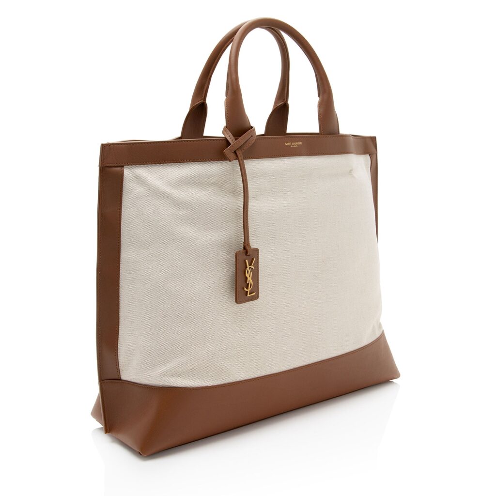 Saint Laurent Linen Calfskin Cabas Tote - Product Image 2