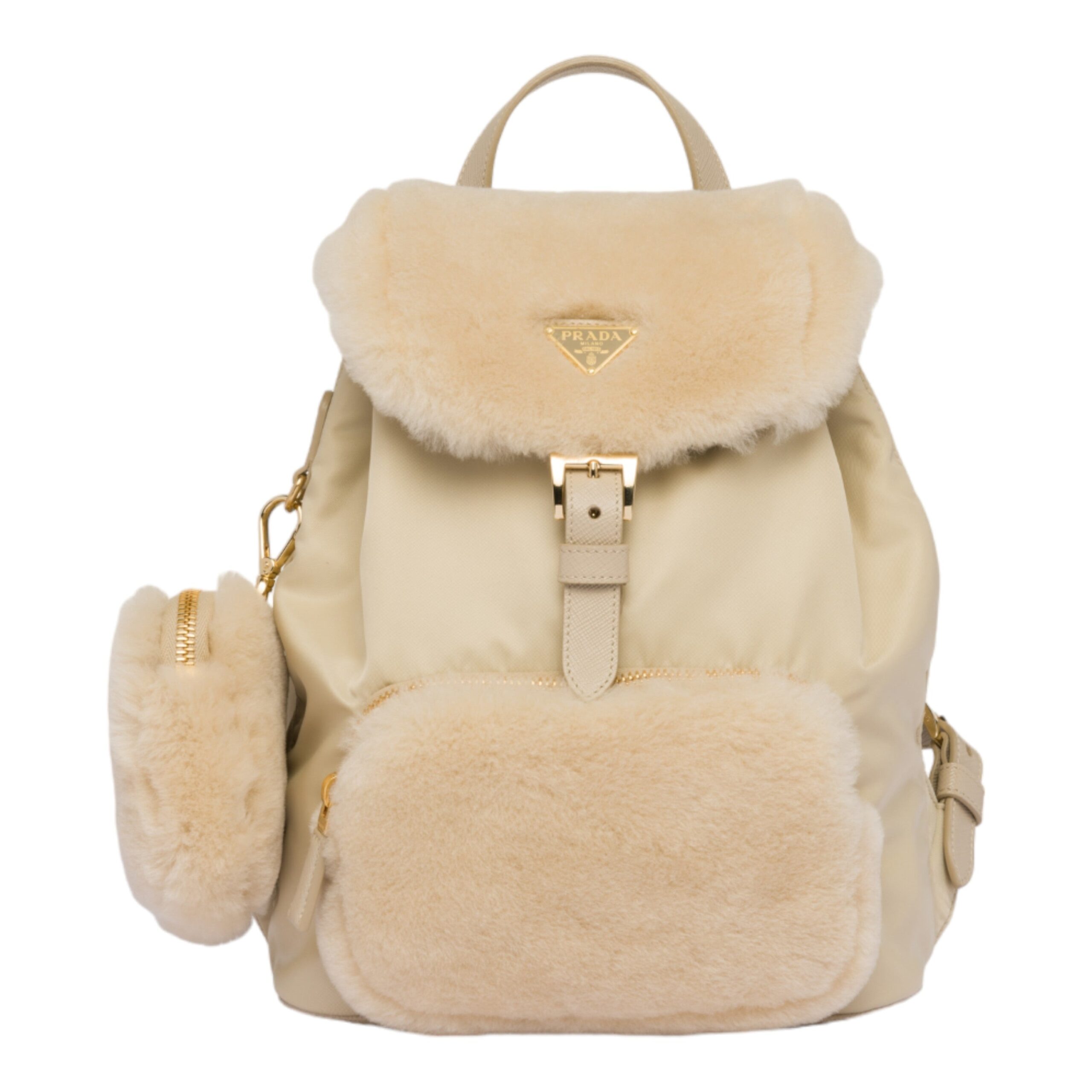 Re-Nylon & Shearling Backpack
