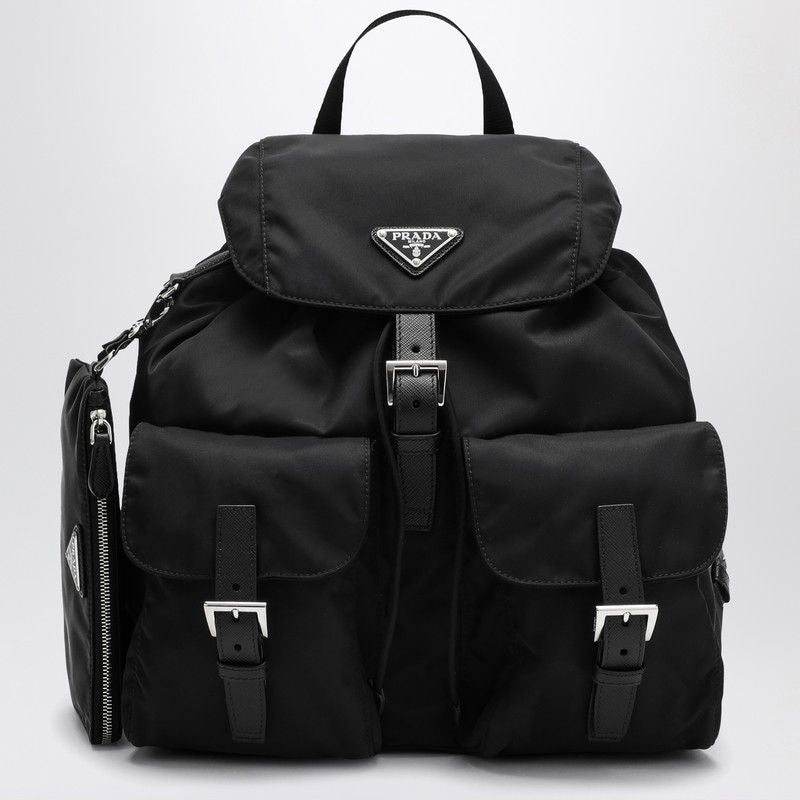 PRADA Recyclable Mini Nylon and Leather Backpack with Pouch | Studio Nafay