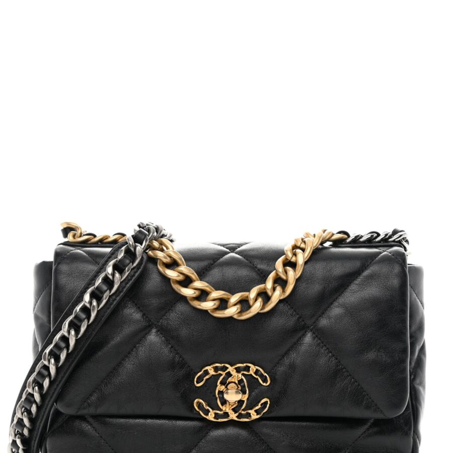 Chanel Black Lambskin Quilted Medium 19 Bag | Studio Nafay
