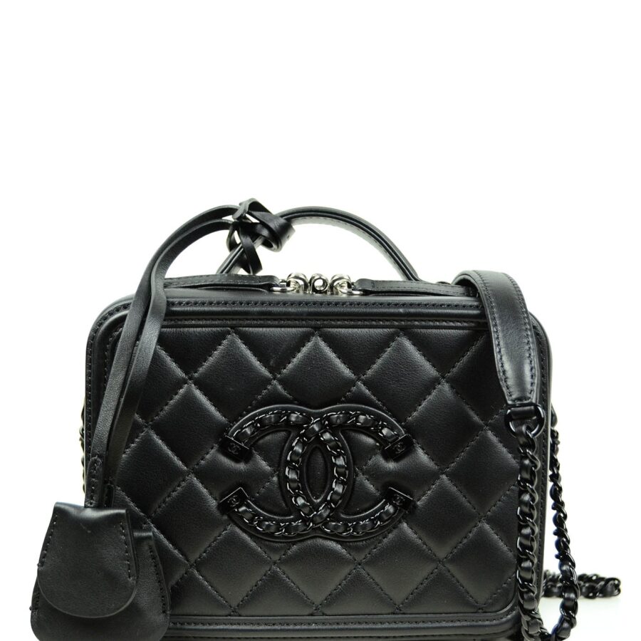 Chanel Incognito SO BLACK Small CC Filigree Vanity Case Crossbody Bag | Studio Nafay