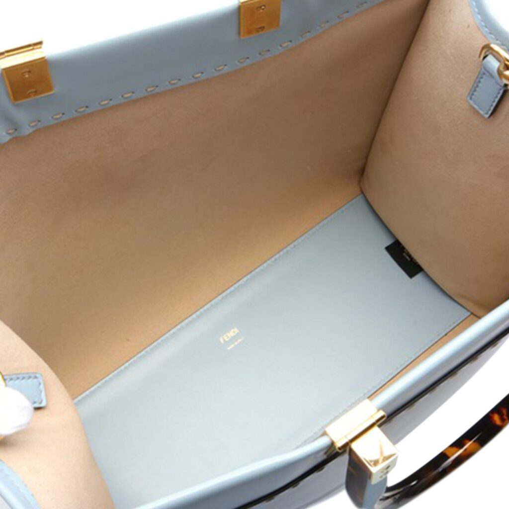 Blue Fendi Medium Leather Sunshine Shopper Tote Satchel - Product Image 2