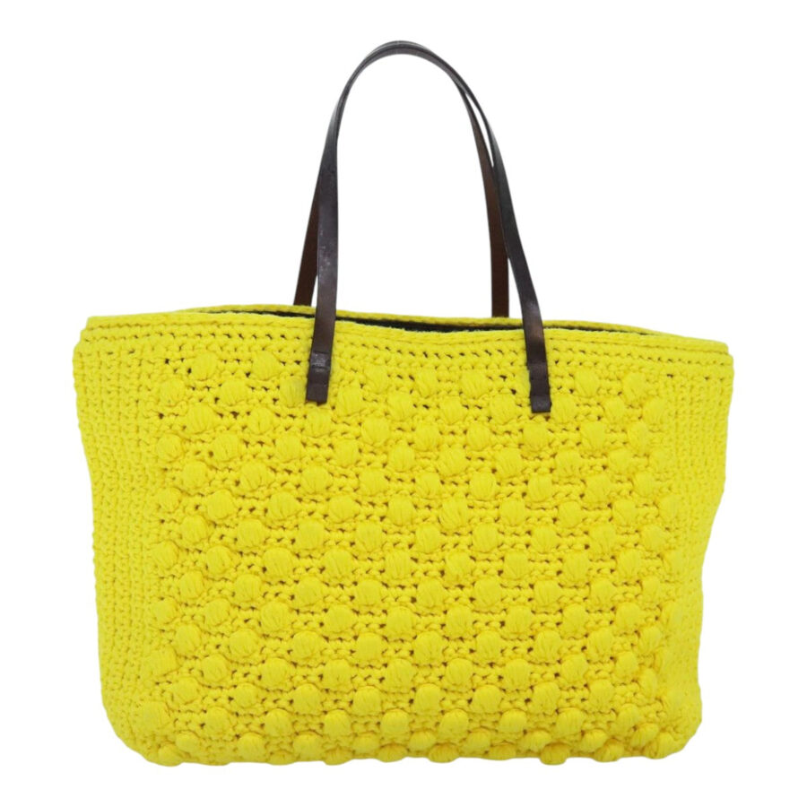 Fendi Yellow Cotton Tote Bag () | Studio Nafay