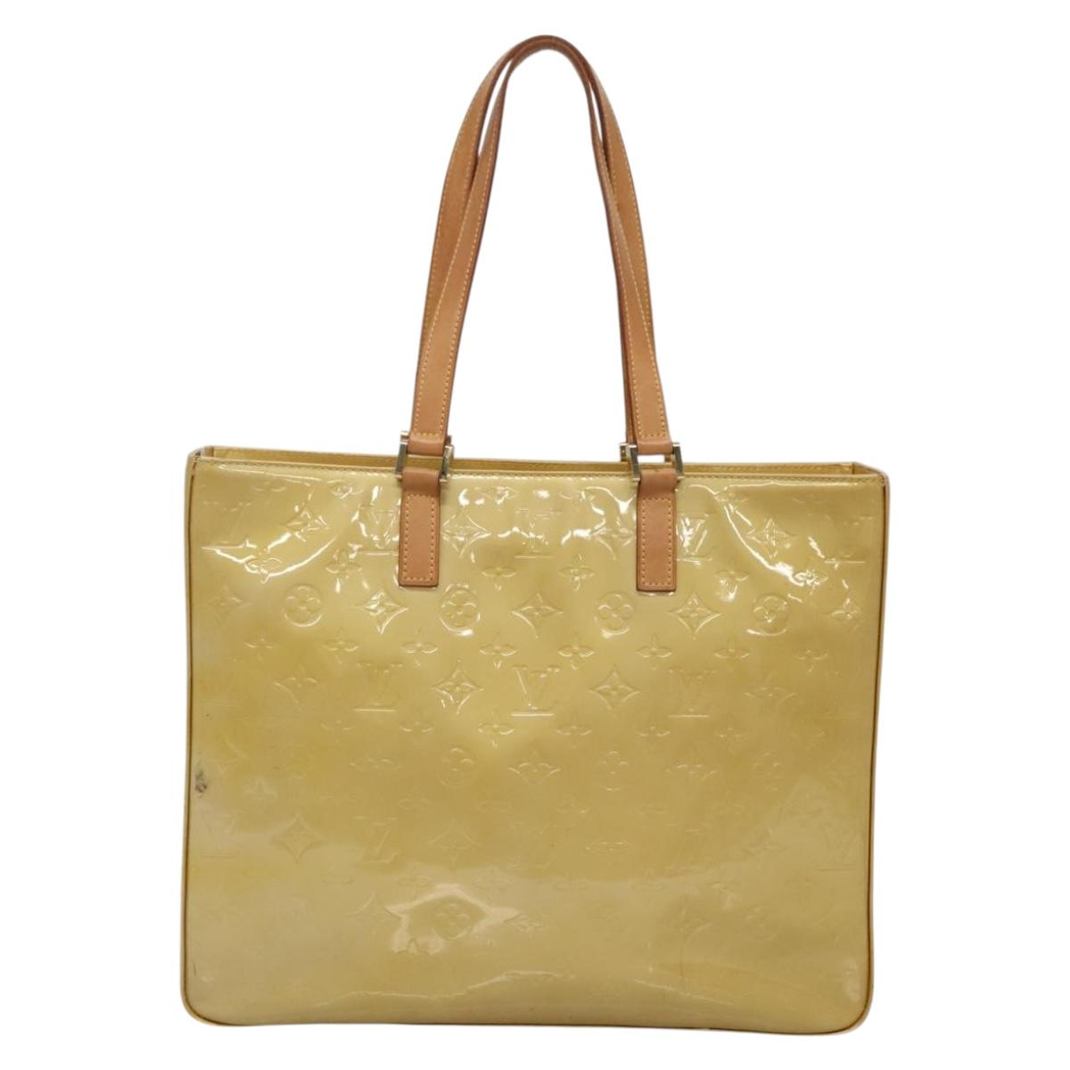 Louis Vuitton Columbus Beige Patent Leather Tote Bag ( )