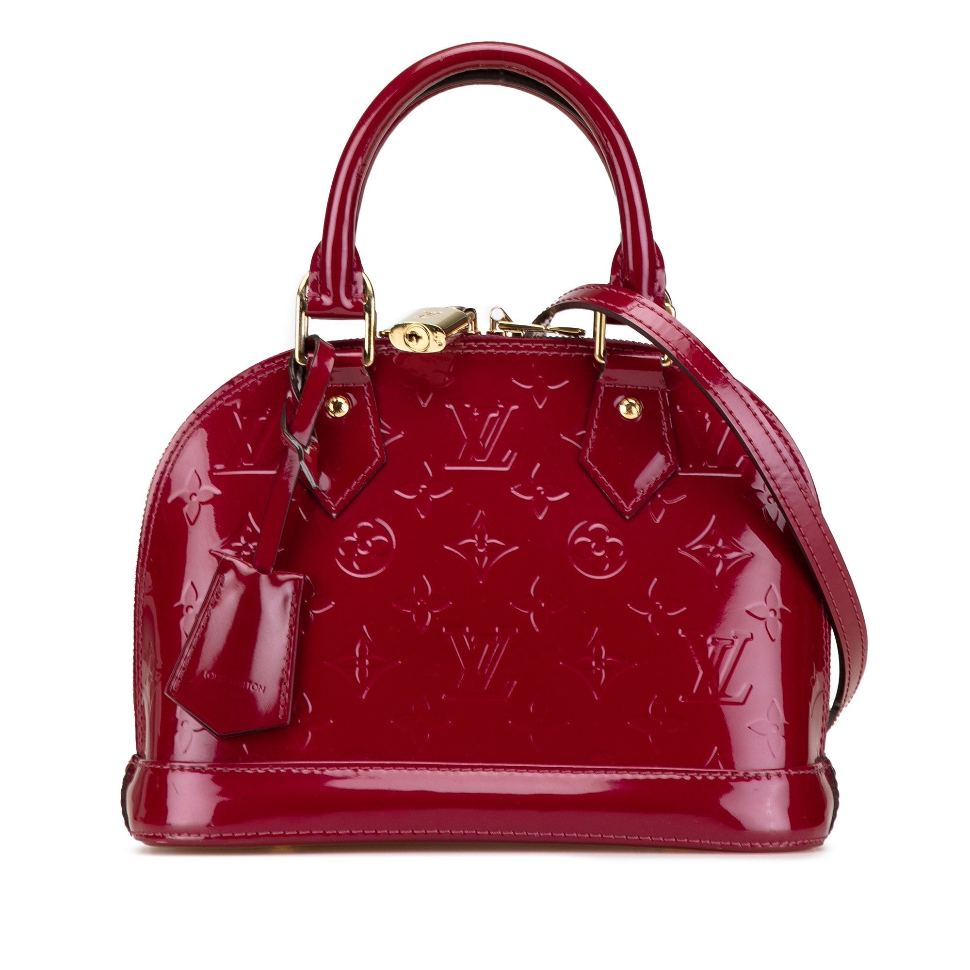 Red Louis Vuitton Monogram Vernis Alma BB Satchel