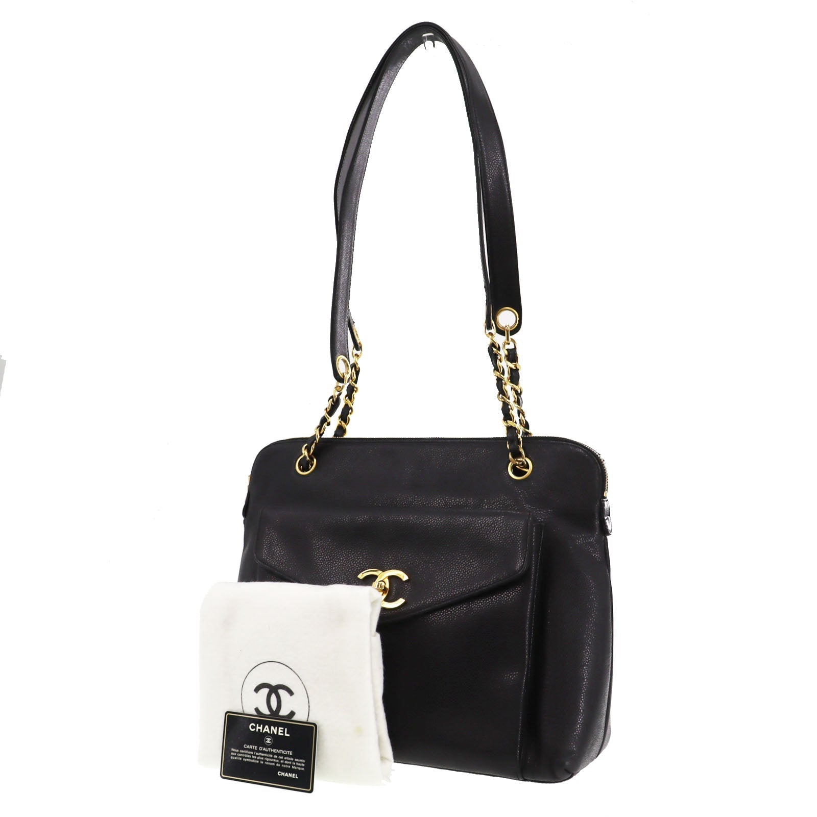 Chanel Leather Caviar Shoulder Tote