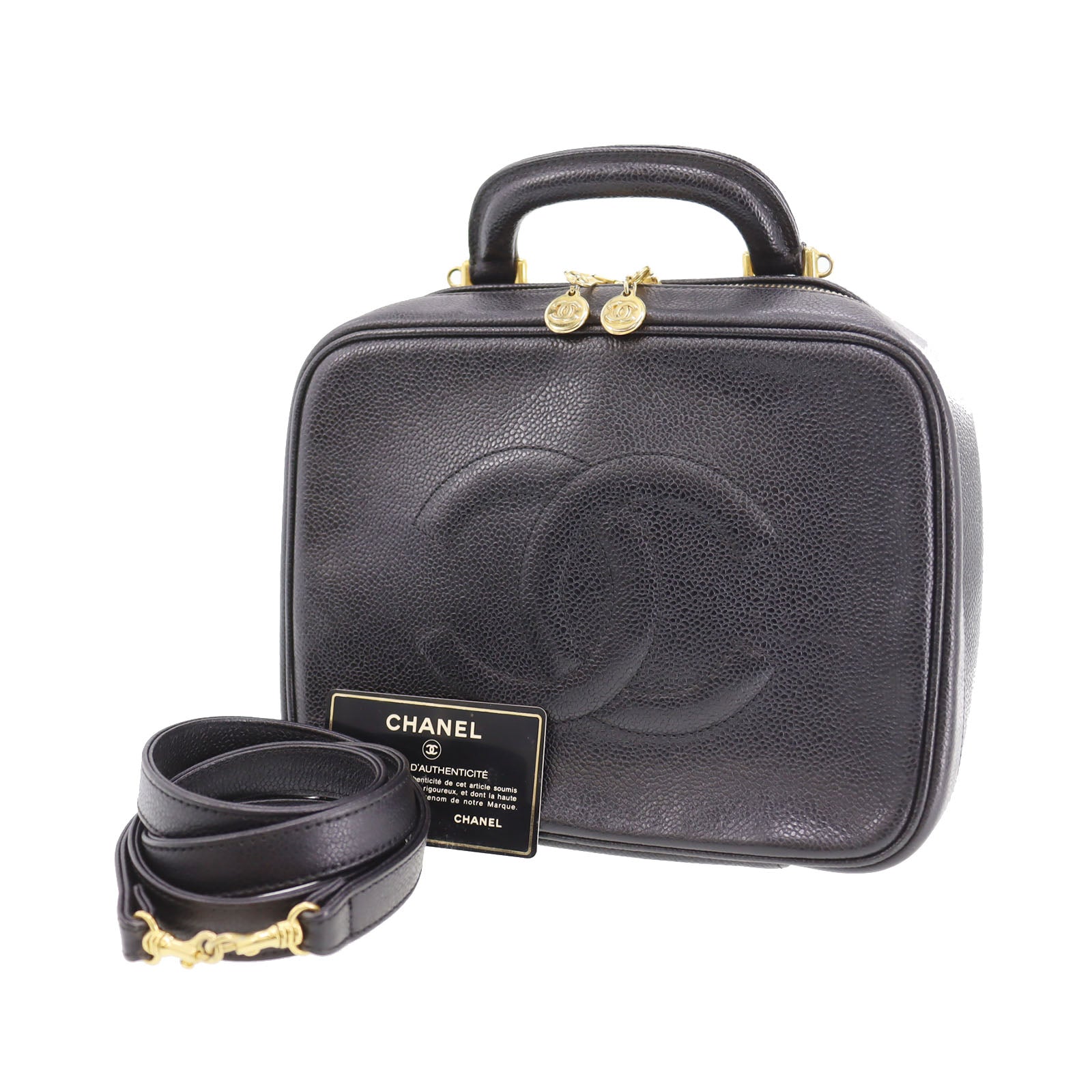 Chanel Leather Caviar Black Shoulder Bag 3