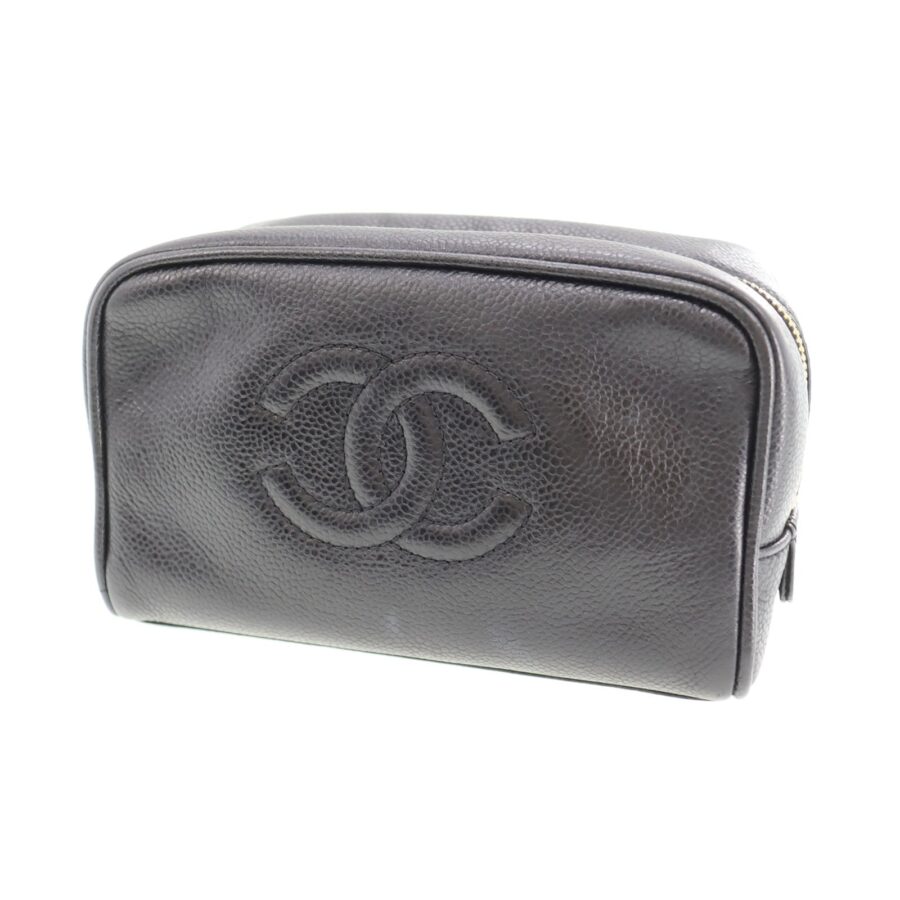 Chanel Leather Caviar Black Clutch | Studio Nafay