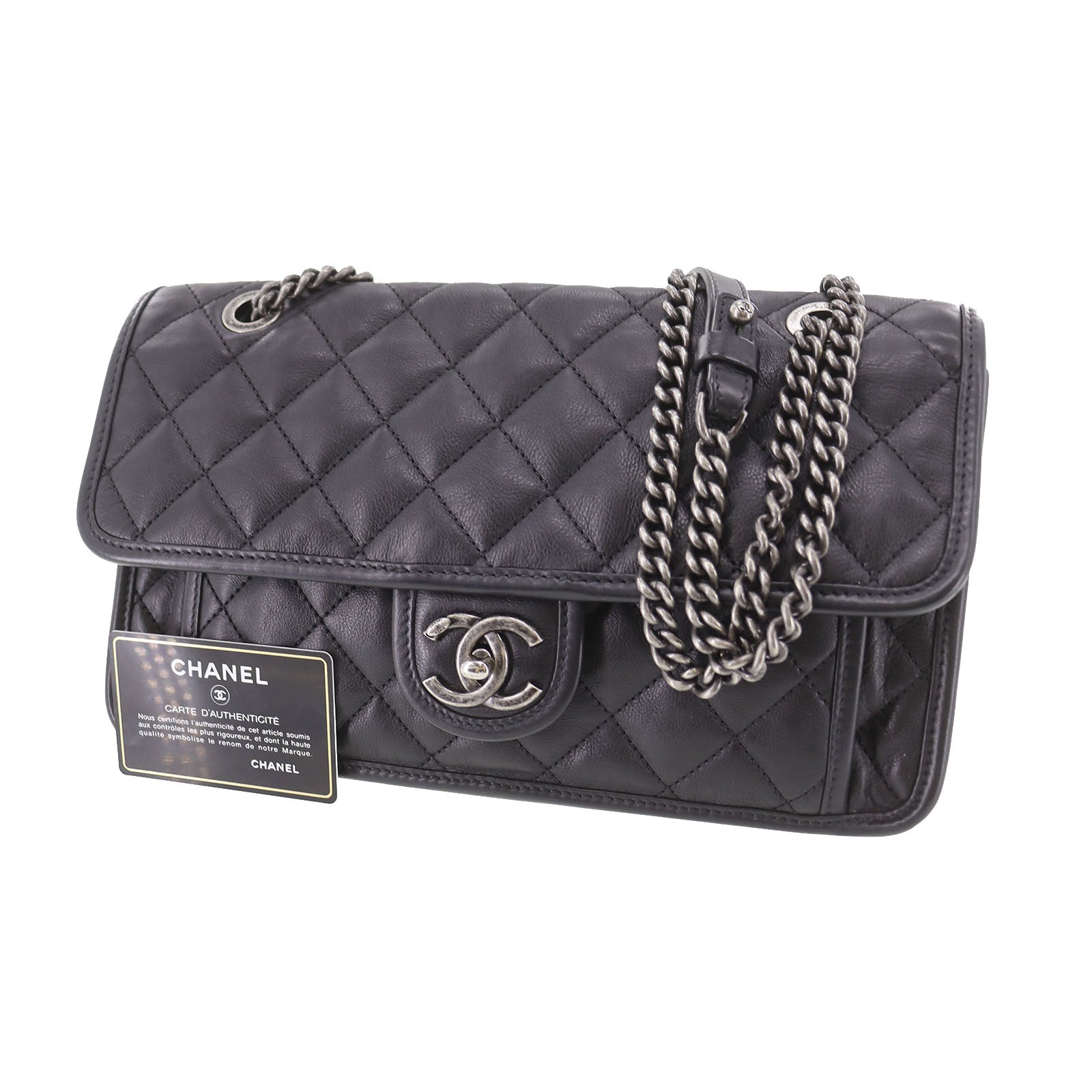 Chanel Matelassé Leather Black Shoulder Bag 3