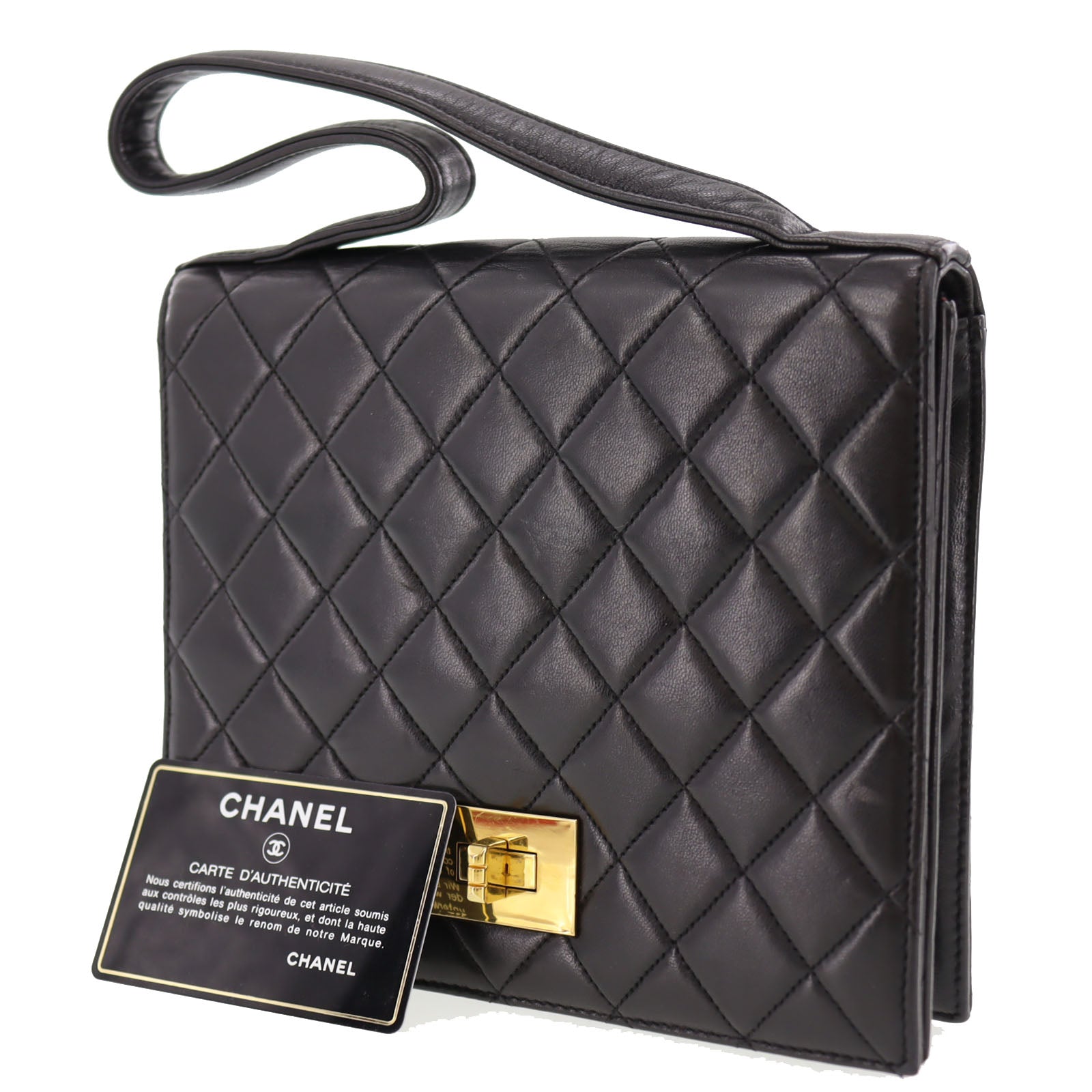 Chanel Leather Lambskin Black Handbag