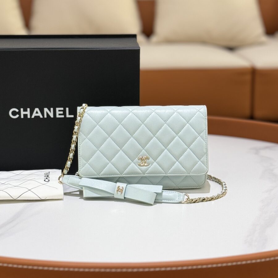 Chanel Wallet On Chain Lambskin Blue Crossbody Bag | Studio Nafay