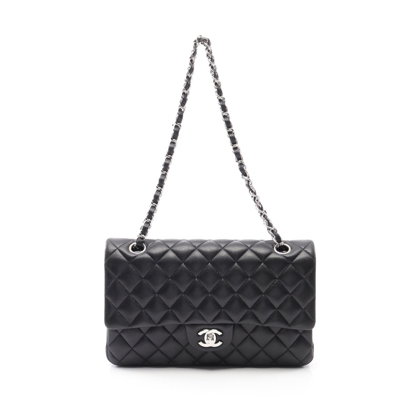 Chanel Classic Double Flap Bag, Black Lambskin, Medium | Studio Nafay