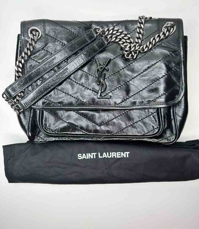 Ysl Niki Shoulder Bag, Black Leather, Medium | Studio Nafay