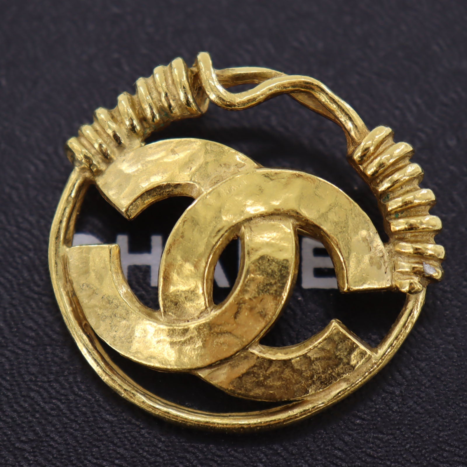 Chanel Gold Logos Round Handbag