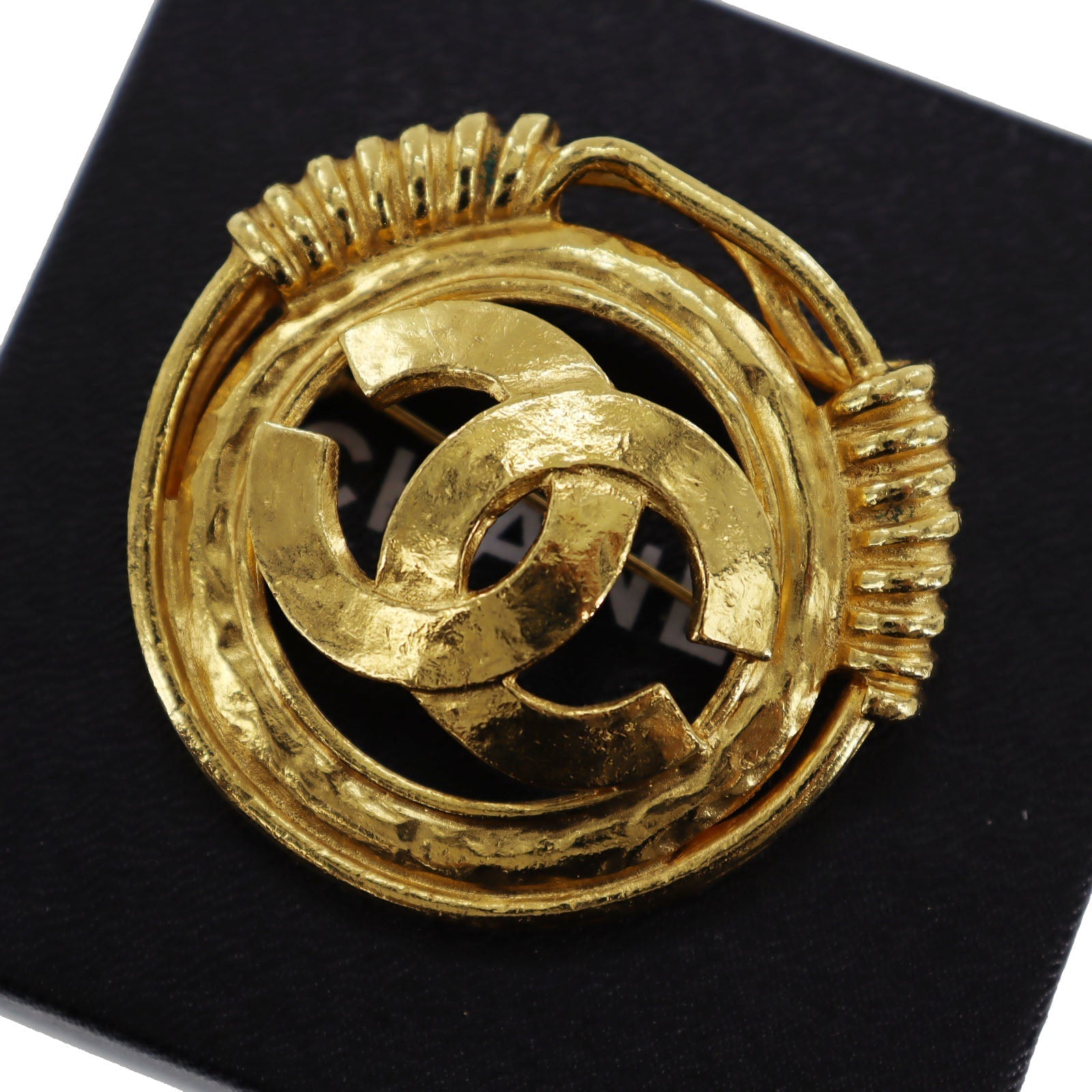 Chanel Gold Logos Round Handbag 2