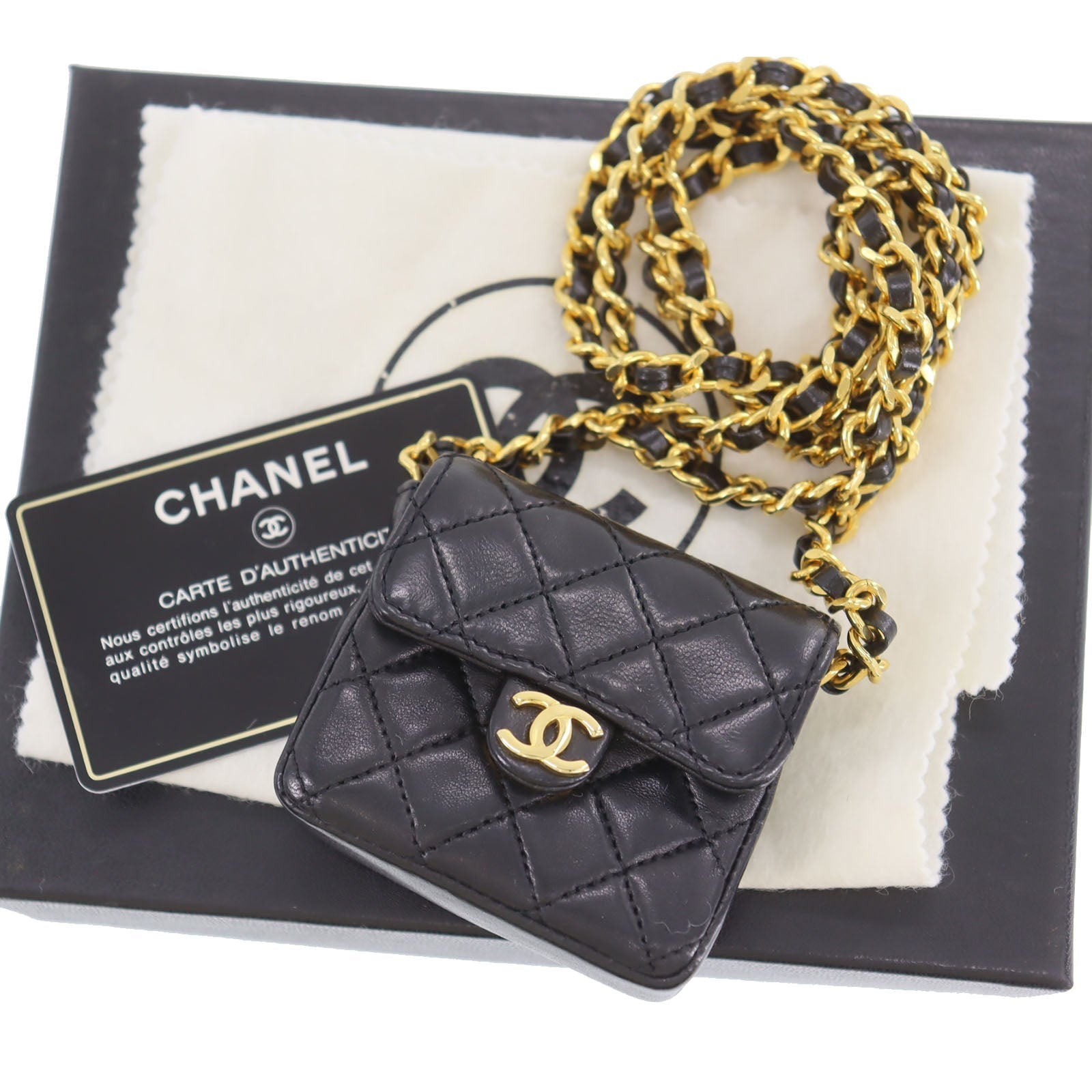Chanel Matelassé Mini Leather Lambskin Black Shoulder Bag