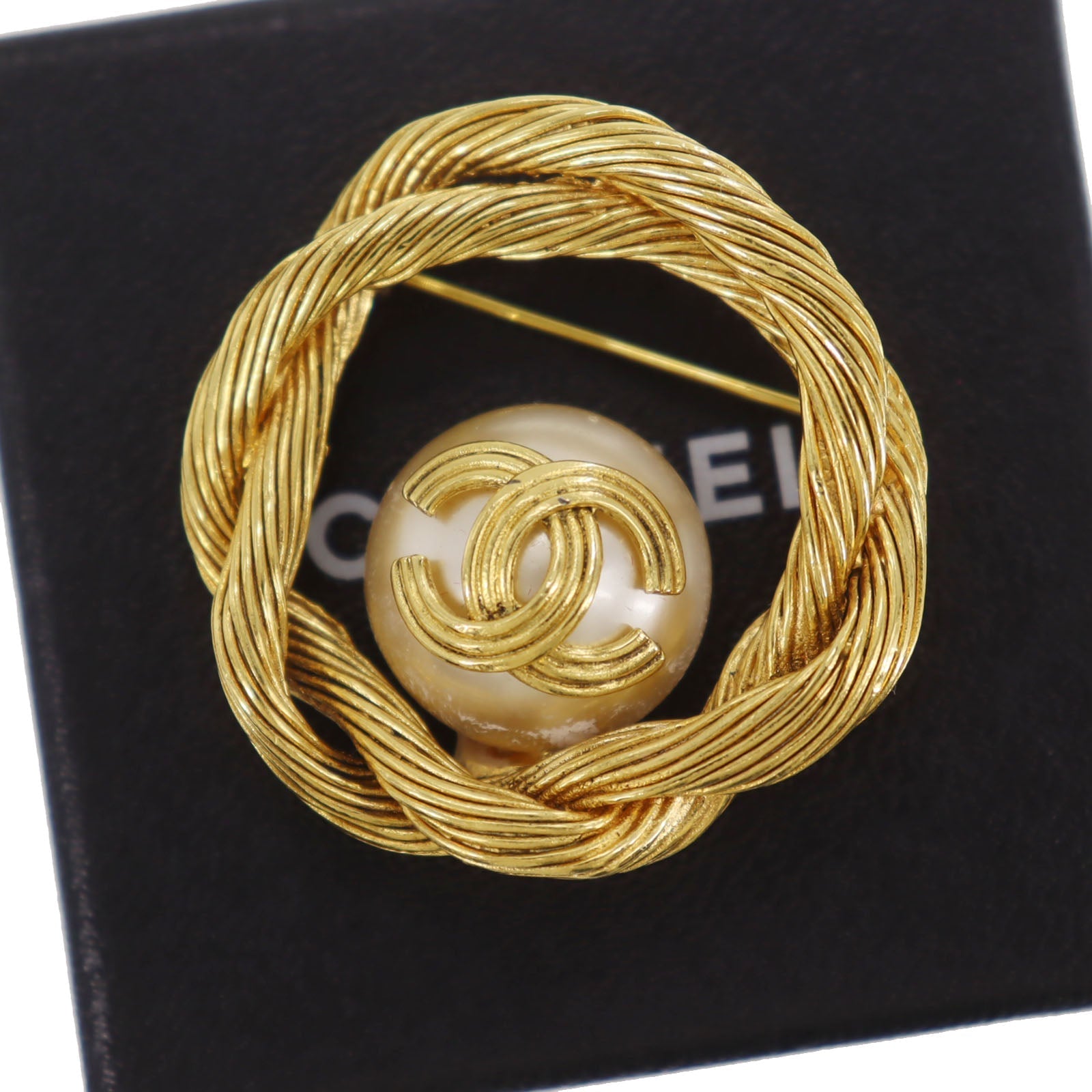 Chanel Gold Circle Pin Handbag