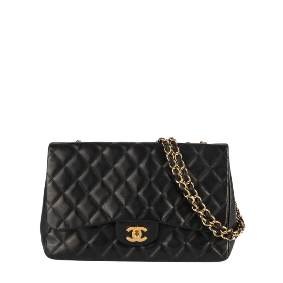 Chanel Black Quilted Leather Maxi Classic Shoulder Bag | Studio Nafay