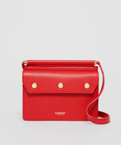 Burberry Small Leather Title Bag With Pocket Detail Red | Studio Nafay