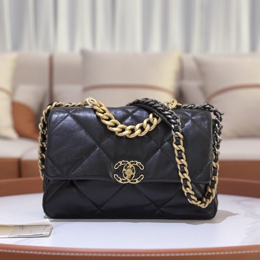 Chanel Large Lambskin Black Handbag | Studio Nafay