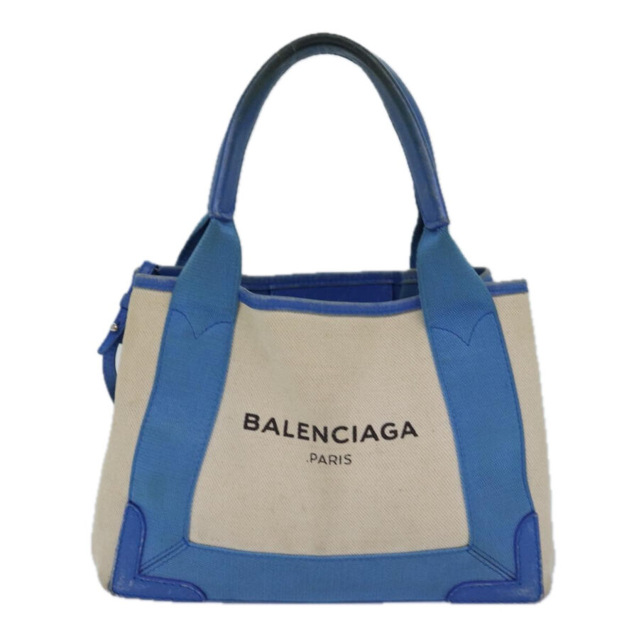 BALENCIAGA Navy Cabas Handbag | Studio Nafay