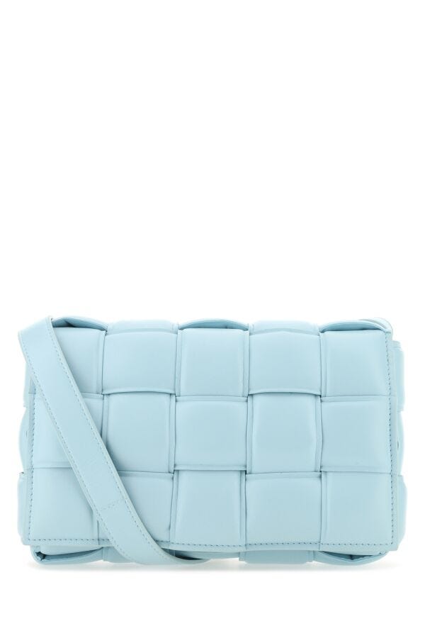Bottega Veneta Woman Light-Blue Nappa Leather Small Padded Cassette Crossbody Bag | Studio Nafay