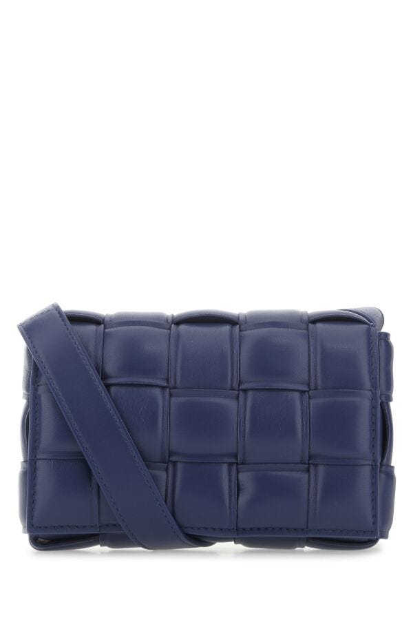 Bottega Veneta Woman Navy Blue Nappa Leather Mini Padded Cassette Crossbody Bag | Studio Nafay