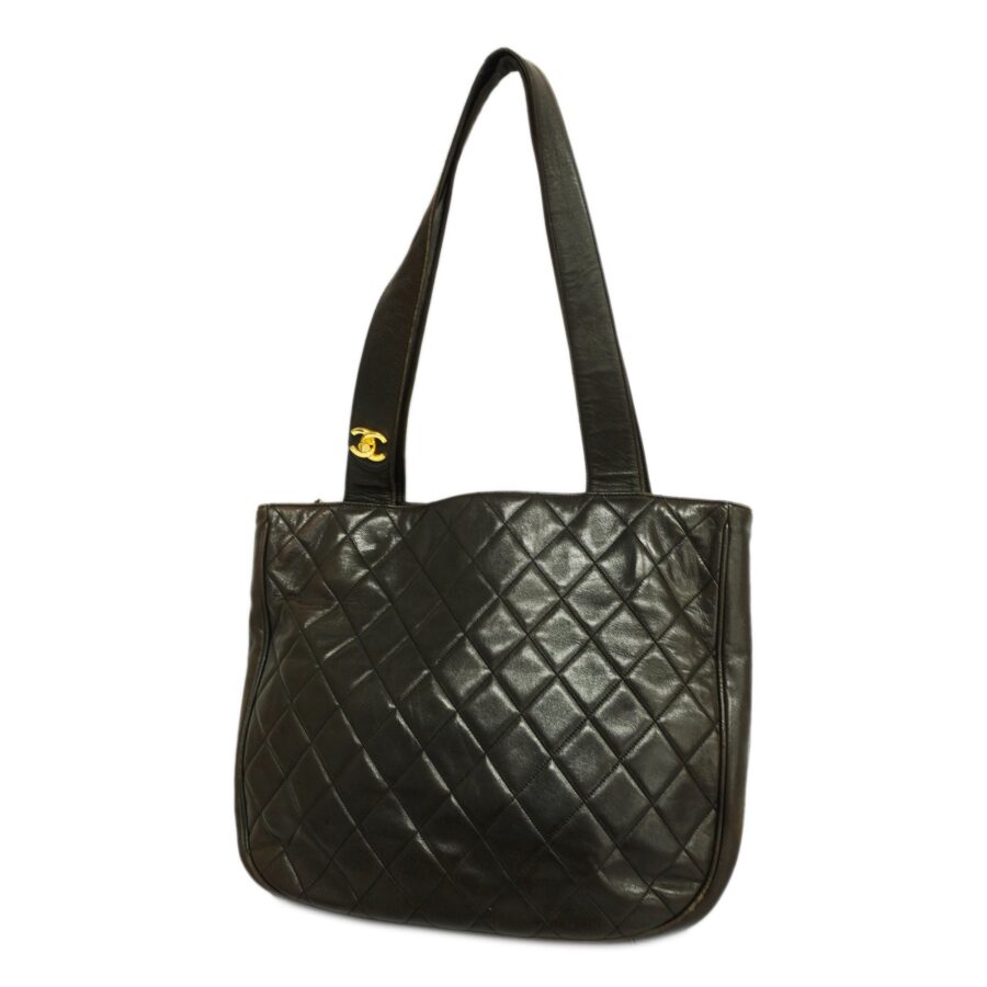 CHANELAuth Matelasse Lambskin Women's Leather Shoulder Bag Black | Studio Nafay