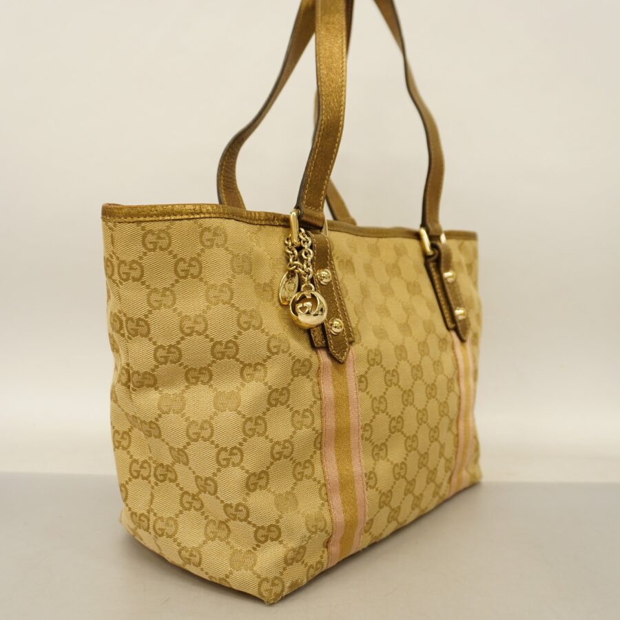 GUCCIAuth Sherry Line Tote Bag 137396 Women's GG Canvas,Leather Beige,Gold | Studio Nafay