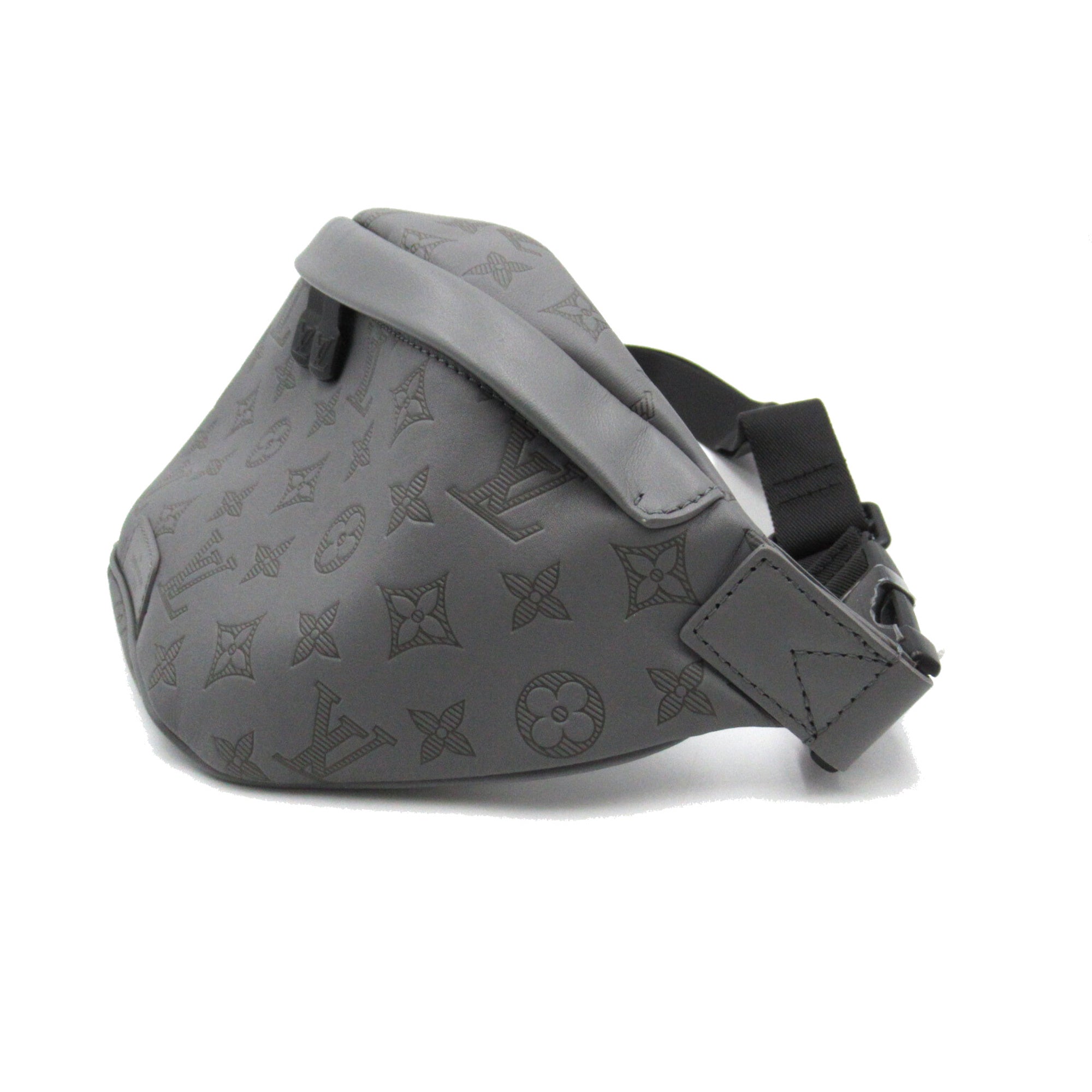 LOUIS VUITTON Discovery Bumbag PM Gray Monogram Shadow leather