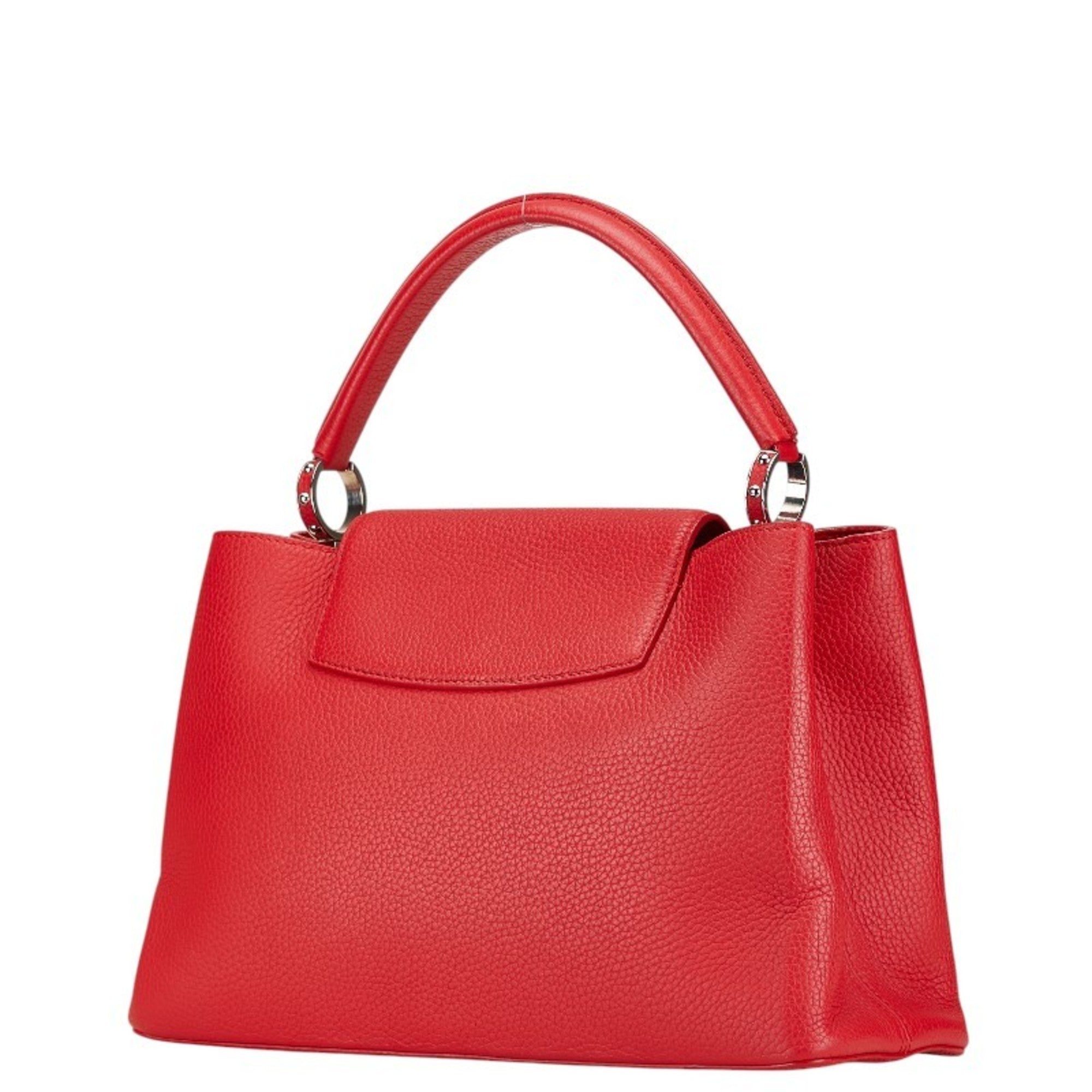 Louis Vuitton Coquelicots Red Color Leather Handbag Tote Bag ( )