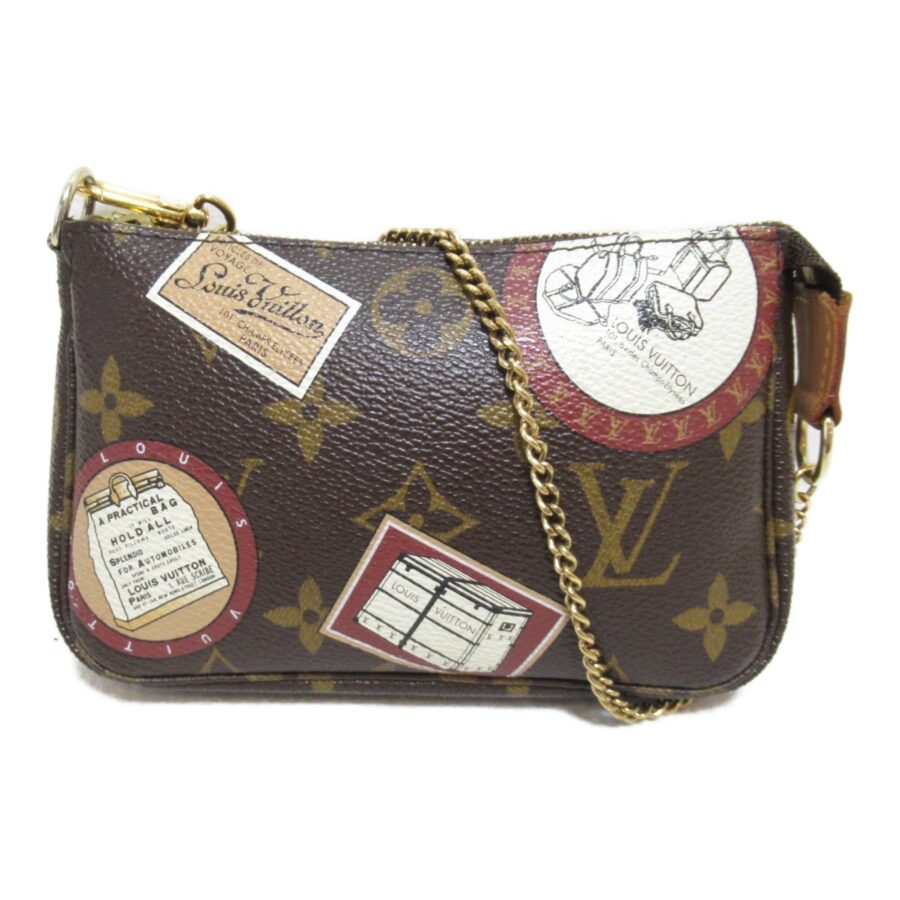 LOUIS VUITTON Mini Pochette Accessoires Accessory Pouch Brown PVC coated canvas Monogram patch | Studio Nafay