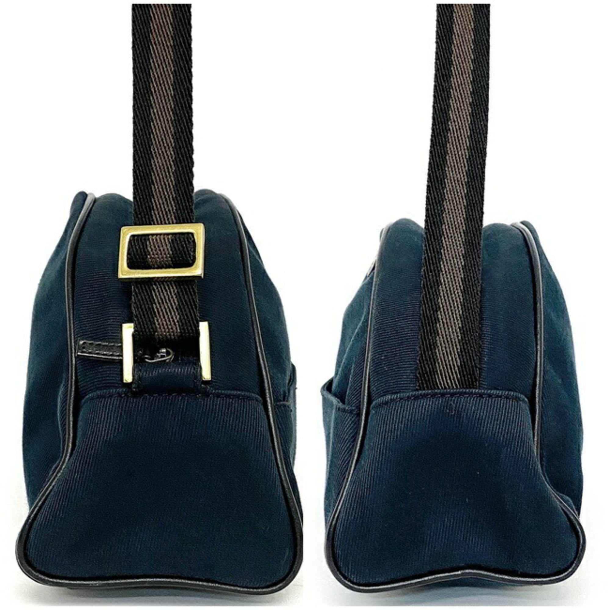 Gucci Black Leather Canvas Shoulder Bag Style 3