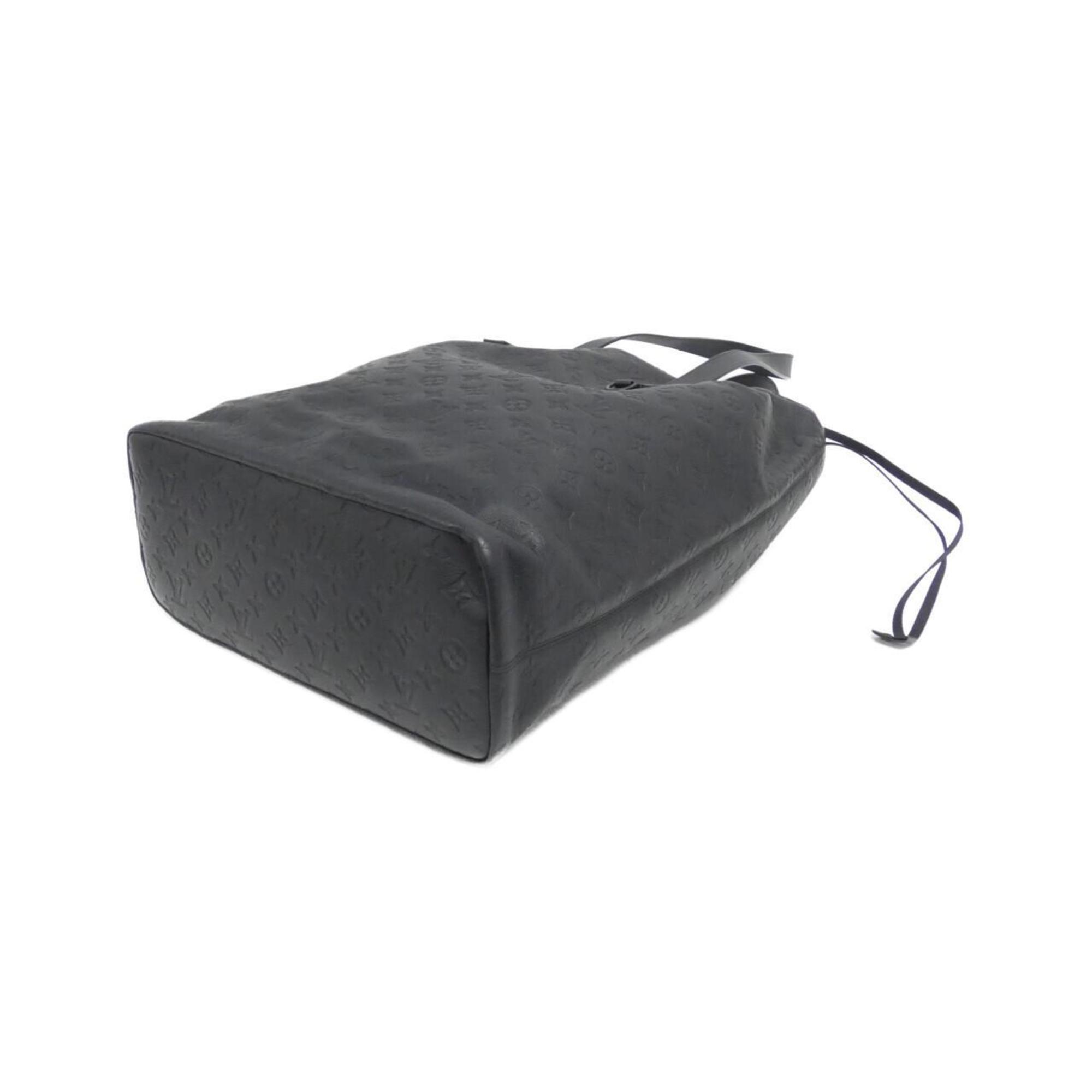 Louis Vuitton Black Leather Tote Bag ( )