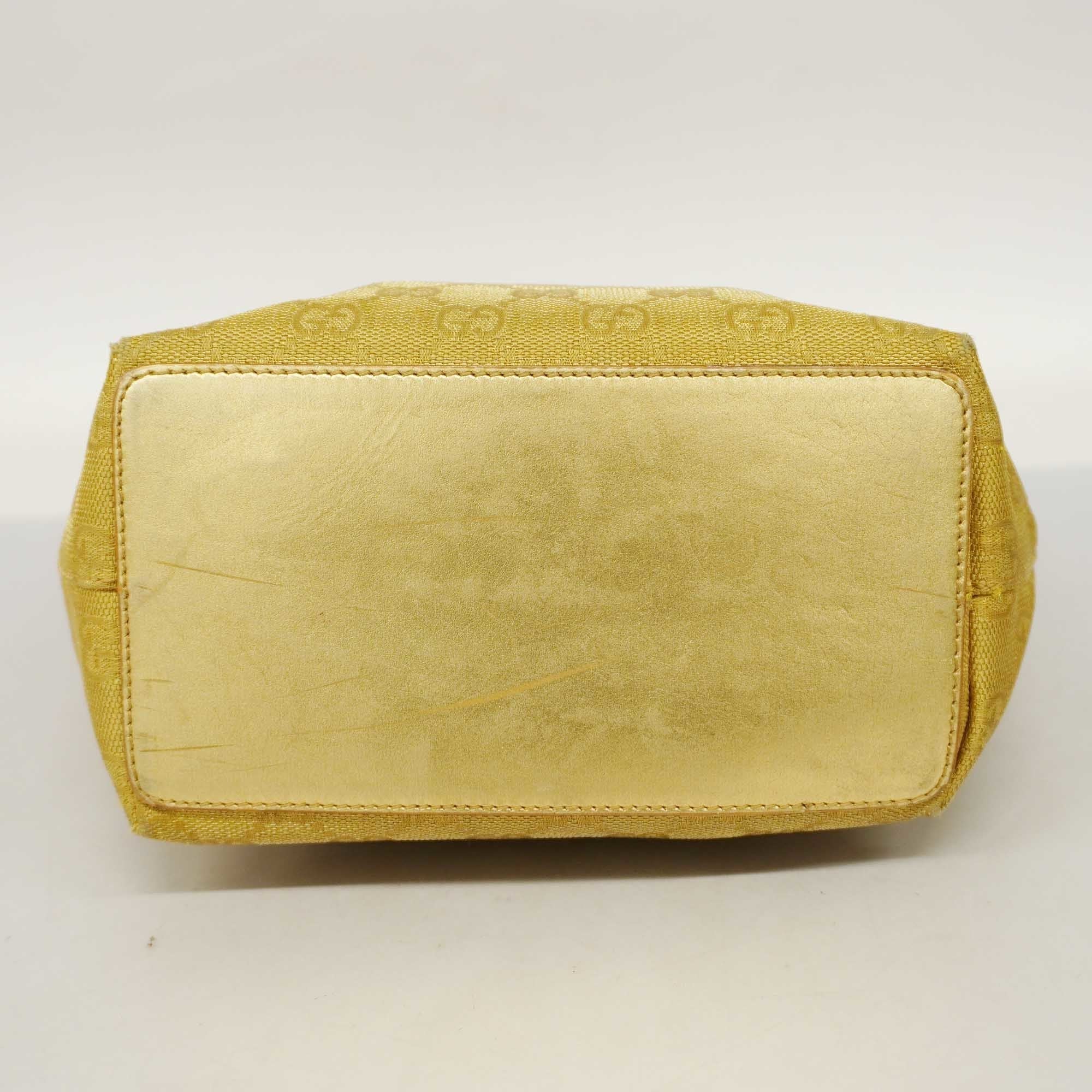 GUCCIAuth 002 1099 Women’s GG Canvas Tote Bag Gold
