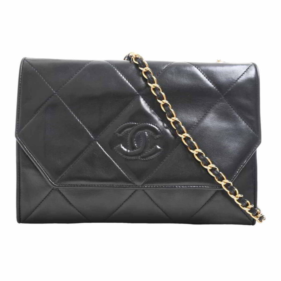 Chanel Lambskin Matrasse Coco Mark Bag Black | Studio Nafay