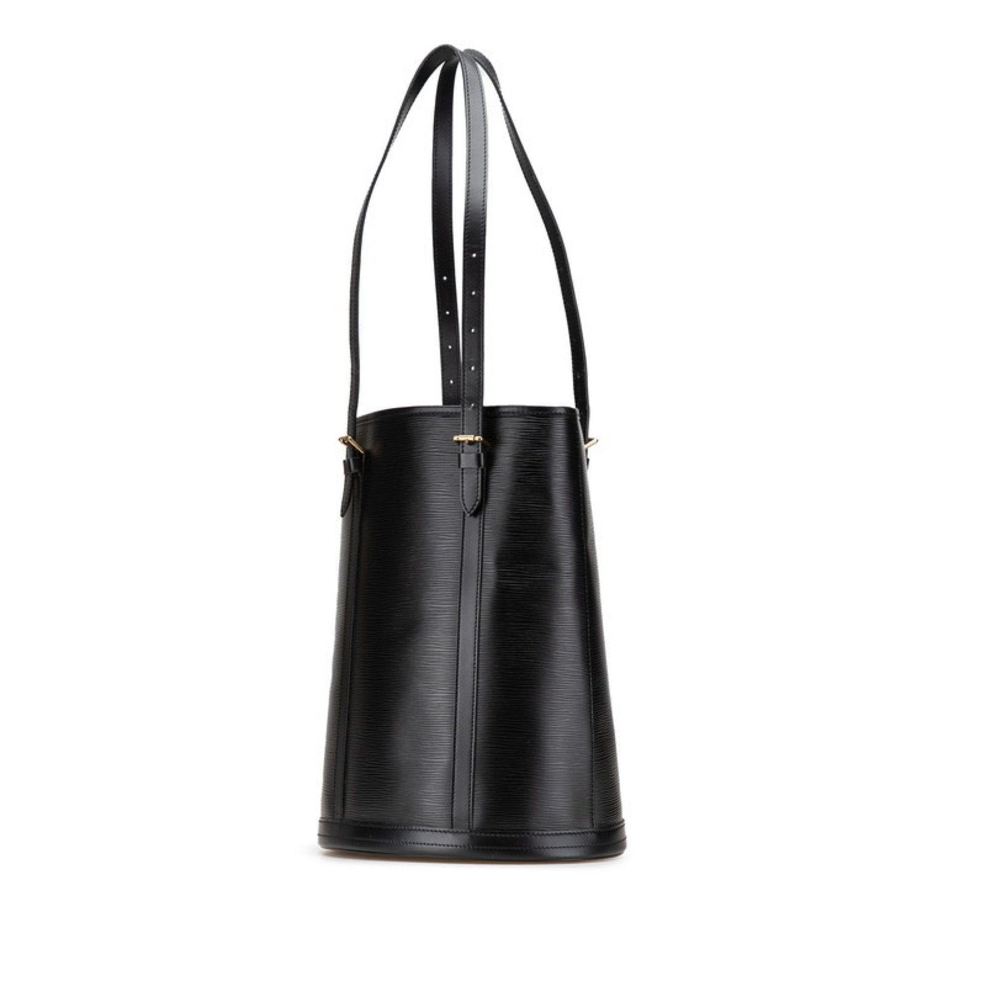 Louis Vuitton Black Noir Leather Shoulder Bag Tote Bag ( )