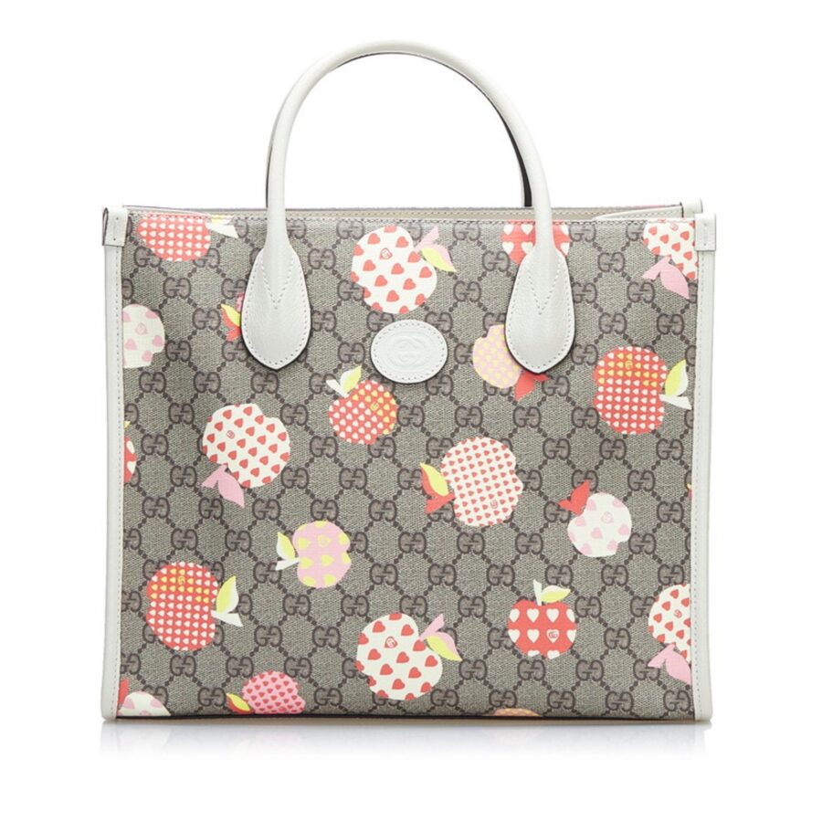 Gucci GG Supreme Apple Heart Lebom Small Tote Bag Shoulder 659983 Beige White Multicolor PVC Leather Ladies Gucci | Studio Nafay