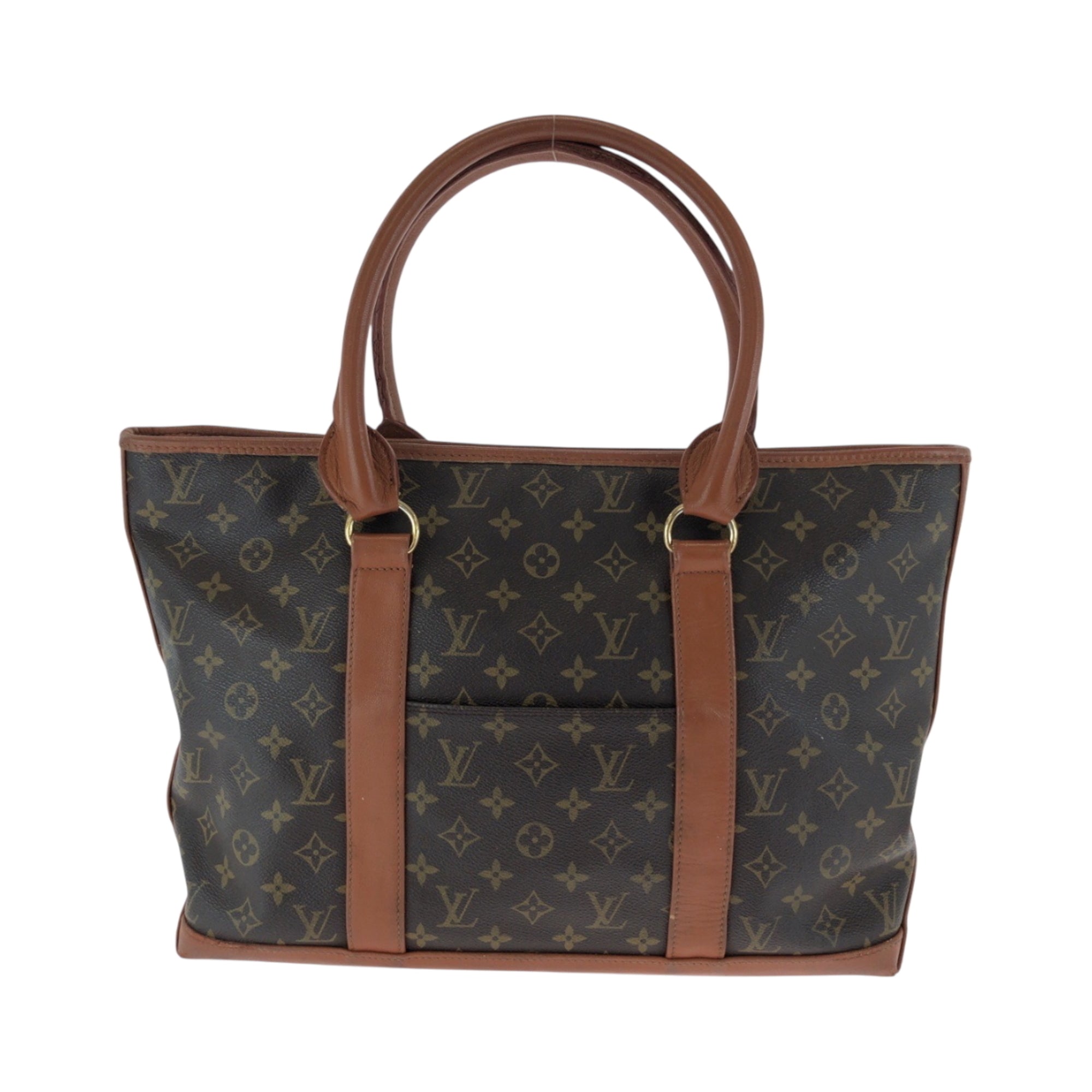 Louis Vuitton Brown Pvc Shoulder Bag Tote Bag ( )