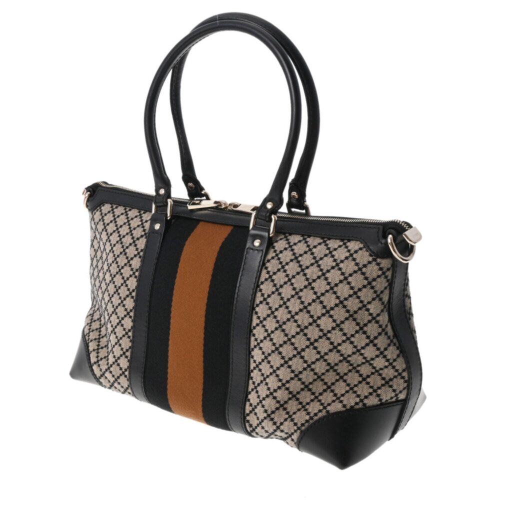 Gucci Diamante 2way Beige/Black/Brown 257341 Ladies Canvas Leather Tote Bag - Product Image 2